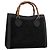 Borsa a mano in pelle scamosciata nera e oro GUCCI Bamboo 002 1196 0260 Auth 176869 Nero D'oro