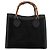 Borsa a mano in pelle scamosciata nera e oro GUCCI Bamboo 002 1196 0260 Auth 176869 Nero D'oro - vista 2