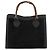 Borsa a mano in pelle scamosciata nera e oro GUCCI Bamboo 002 1196 0260 Auth 176869 Nero D'oro - vista 3
