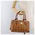 MCM Vicetos Logogram Borsa a Mano PVC Pelle Marrone Oro Auth 175062 D'oro - vista 23