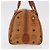 MCM Vicetos Logogram Borsa a Mano PVC Pelle Marrone Oro Auth 175062 D'oro - vista 4