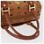 MCM Vicetos Logogram Borsa a Mano PVC Pelle Marrone Oro Auth 175062 D'oro - vista 7