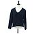 Prada Camiseta de manga larga de algodón azul marino Auth 174765A