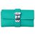 Clutch Hermès Medor in pelle verde con hardware in palladio