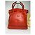 Céline Vintage Celine Triomphe Crest Krokodil-Prägung Leder Tote Rot - Ansicht 10