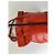 Céline Vintage Celine Triomphe Crest Krokodil-Prägung Leder Tote Rot - Ansicht 12
