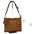 Vintage Loewe Leather Shoulder Bag with Ostrich Trim Tan Camel