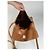 Vintage Loewe Leather Shoulder Bag with Ostrich Trim Tan Camel - view 5