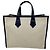 Autre Marque Borsa Tote Martina in lino beige / blu navy e coccodrillo di Maria Oliver - vista 3