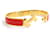 Bracelet Bangle Clic Clack H d'Hermès Doré Orange  - vue 6