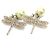 Pendientes colgantes diseño libélula Christian Dior Plata Dorado Blanco roto - vista 3