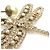 Pendientes colgantes diseño libélula Christian Dior Plata Dorado Blanco roto - vista 6