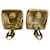 Boucles d'oreilles clip avec pierres ambre Yves Saint Laurent  - vue 3