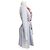 Prada Gestreiftes Midi-Shirtkleid in Hellblau / Weiß / Orange mit Rüschendetails und Gürtel - Ansicht 2