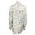 Khaite Cream / Blue Minta Graphic Print Button Front Satin Blouse - view 3