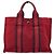 Borsa tote PM in tela di cotone rosso vintage Hermès Paris