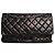 Chanel Schwarze 2.55 Schultertasche aus schwarzem Lammleder mit Steppung 2006