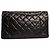 Chanel Schwarze 2.55 Schultertasche aus schwarzem Lammleder mit Steppung 2006 - Ansicht 3