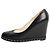 Chanel Schwarze Leder-Wedge-Pumps - Größe EU 39