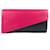 Yves Saint Laurent Bicolor Leather Clutch Bag Black Pink  - view 1
