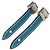 Abotoaduras de couro azul e metal Hermès