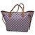 Louis Vuitton Neverfull Handtasche Weiß Karo Leder