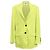Msgm Blazer monopetto con tasche in lino verde lime