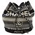 Borsa a Spalla Deauville Border di CHANEL Nero Multicolore