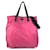 Tote Bolsa 2 em 1 com placa de logo triangular PRADA Preto Rosa  - vista 1