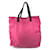 Tote Bolsa 2 em 1 com placa de logo triangular PRADA Preto Rosa  - vista 2