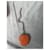 Hermès L'Orange Leather Bag Charm Silver Chain  - view 3
