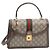 Borsa Gucci Ophidia Top Handle Flap in tela GG Supreme Marrone