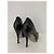 Gucci Open Toe Absatz Schuhe schwarzes Lackleder - Ansicht 3
