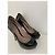 Gucci Open Toe Absatz Schuhe schwarzes Lackleder - Ansicht 5