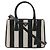 Bolso de mano triangular a rayas Galleria de Prada Negro Blanco - vista 2