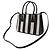 Bolso de mano triangular a rayas Galleria de Prada Negro Blanco - vista 3