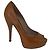 Gucci Open Toe Absatz Schuhe Camel Lackleder Kamel