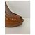 Gucci Open Toe Absatz Schuhe Camel Lackleder Kamel - Ansicht 2