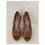 Gucci Open Toe Absatz Schuhe Camel Lackleder Kamel - Ansicht 3
