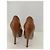 Gucci Open Toe Absatz Schuhe Camel Lackleder Kamel - Ansicht 5