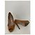 Gucci Open Toe Absatz Schuhe Camel Lackleder Kamel - Ansicht 7