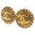 Vintage Metall Gold Clip Ohrringe von Chanel Golden - Ansicht 2