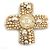 Chanel Goldbrosche mit Kunstperle Golden