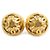 Timeless Vintage Metall Gold Clip Ohrringe von Chanel Golden