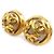 Timeless Vintage Metall Gold Clip Ohrringe von Chanel Golden - Ansicht 2