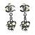 Orecchini a goccia in metallo gunmetal Chanel Metallico