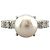 Autre Marque Platinbandring mit Diamant und Perle Silber - Ansicht 3