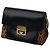 Borsa a spalla piccola Givenchy GV3 in pelle nera e suede leopardato Marrone Blu navy