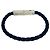 Bracciale in pelle Intrecciato Bottega Veneta Argento Blu navy - vista 7