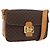 Céline Borsa in tela Macadam Celine con motivo carrozza in PVC pelle marrone oro Auth 177443A
